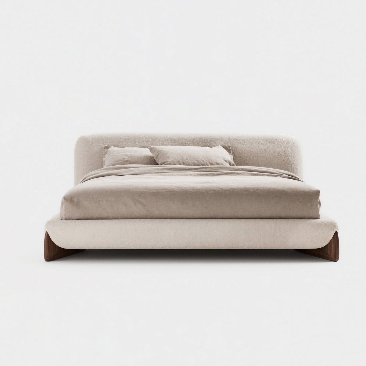 Light Tone Curved Wraparound Fabric Bed MJ-C04