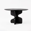 Sculptural Matte Black Round Dining Table for Designer Residence MJ-CZ04