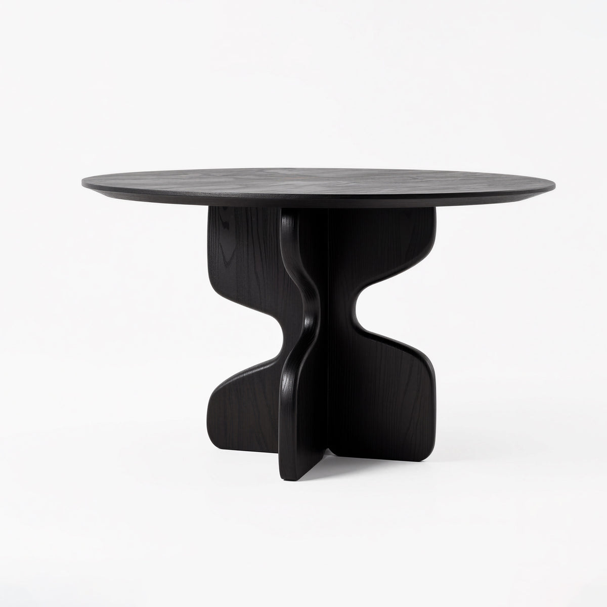 Sculptural Matte Black Round Dining Table for Designer Residence MJ-CZ04