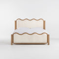 Wavy Solid Wood Frame Upholstered Bed MJ-C05