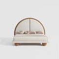 Semicircular Solid Wood Edge Soft Fabric Bed MJ-C06