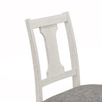 59"W Round White and Gray 5-Pc Dining Table Set