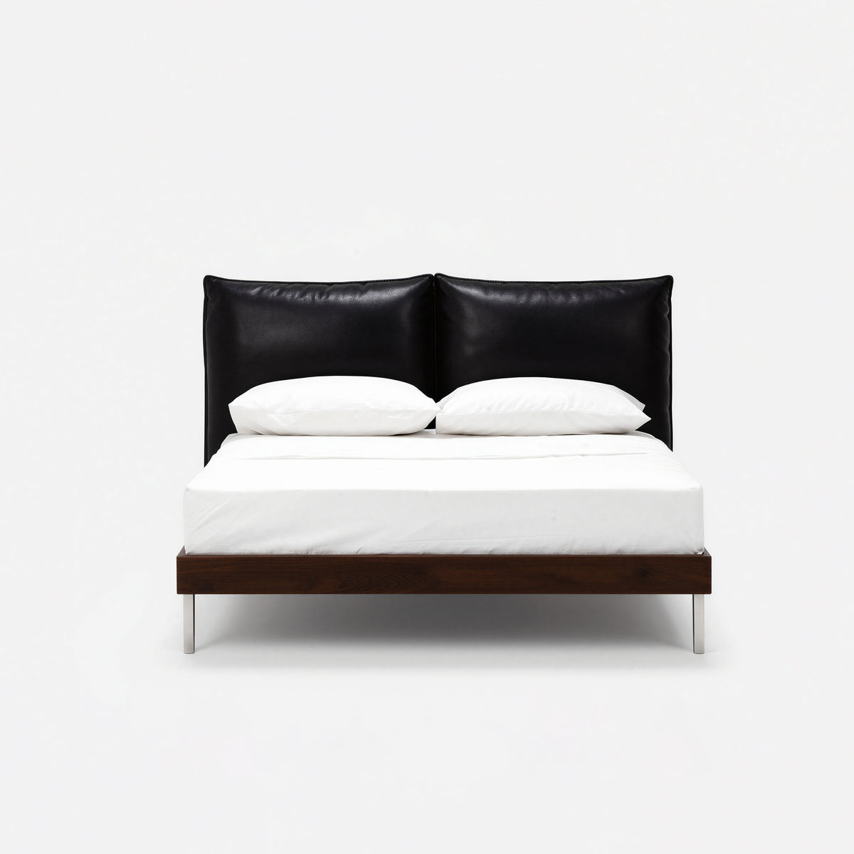 Dual Pillow-shaped Leather Headboard Bed MJ-C09