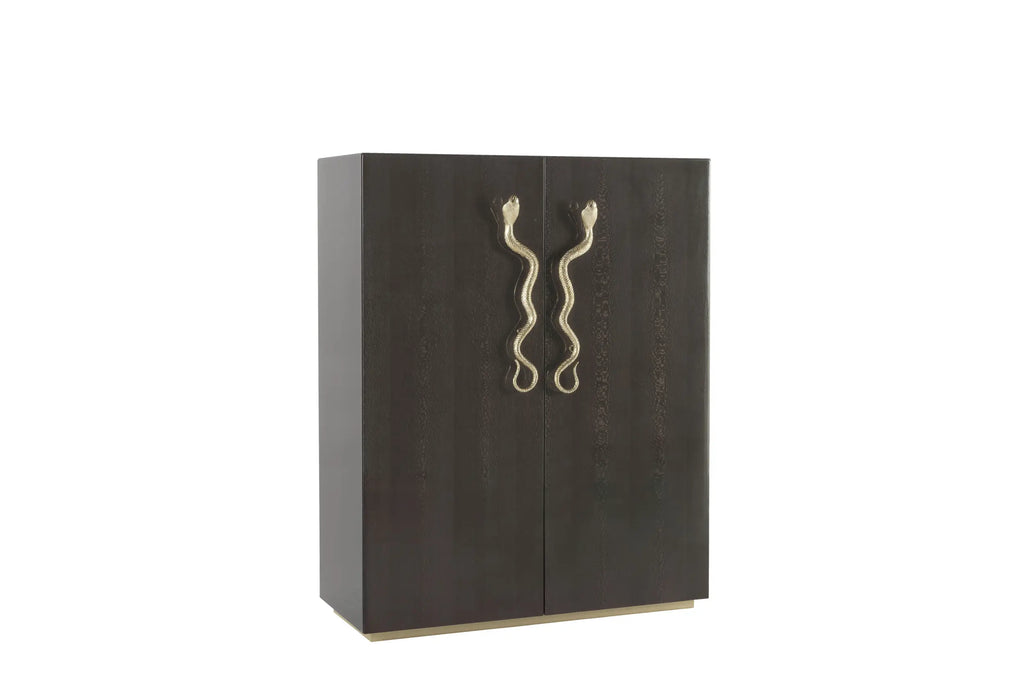 Luxury Snake-Handle Accent Wine Cabinet