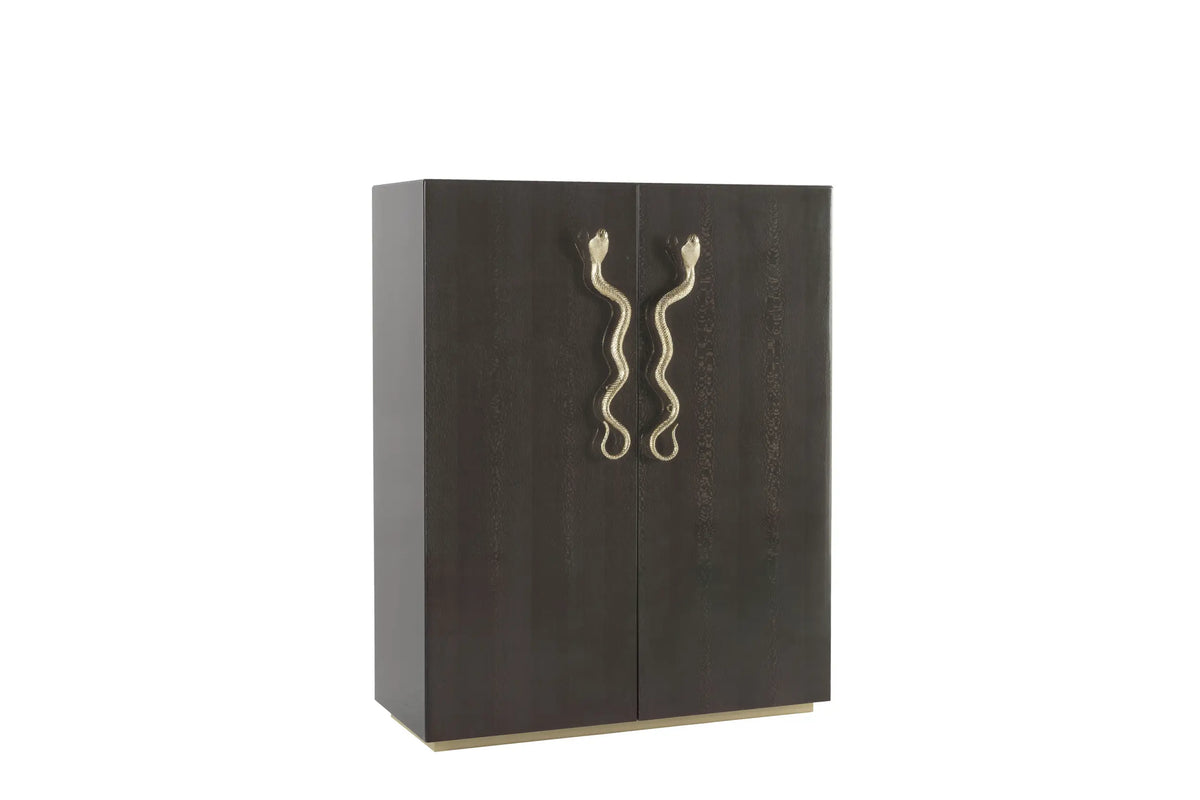 Luxury Snake-Handle Accent Wine Cabinet