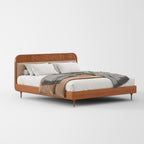 Vintage Solid Wood Headboard Upholstered Bed MJ-C46
