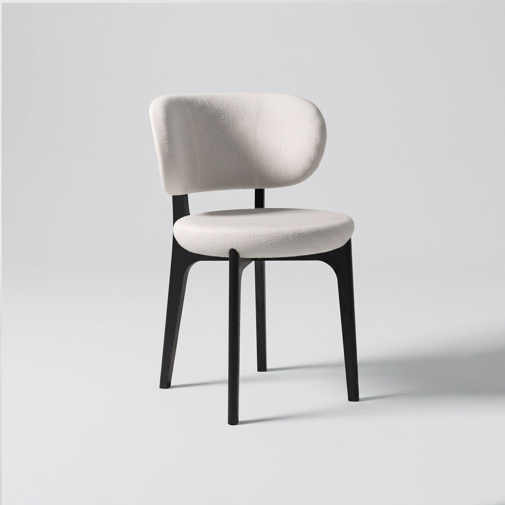 Minimalist Curved Back Fabric Dining Chair for Home Dining Room MJ-CY55