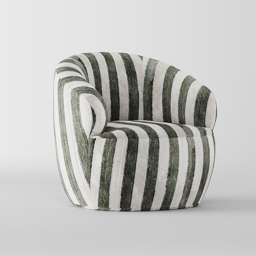 Striped Upholstered Accent Lounge Chair for Leisure Space LC-1021
