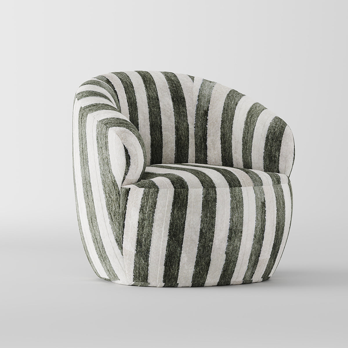 Striped Upholstered Accent Lounge Chair for Leisure Space LC-1021