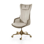 Luxury Leather Executive Book Chair with Gold Base