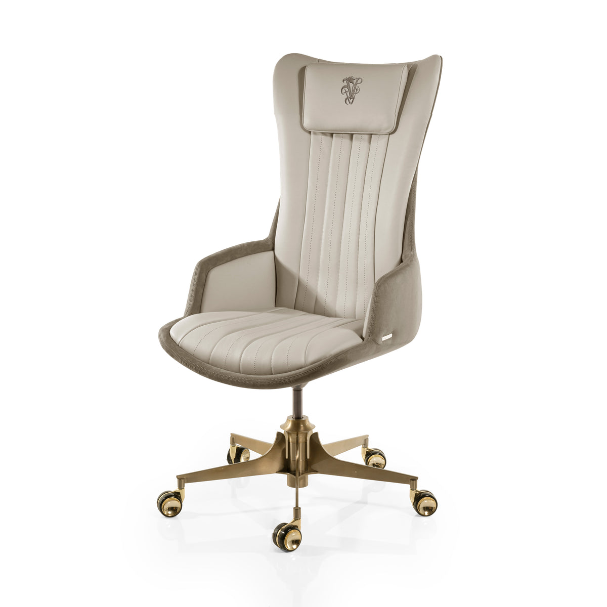 Luxury Leather Executive Book Chair with Gold Base