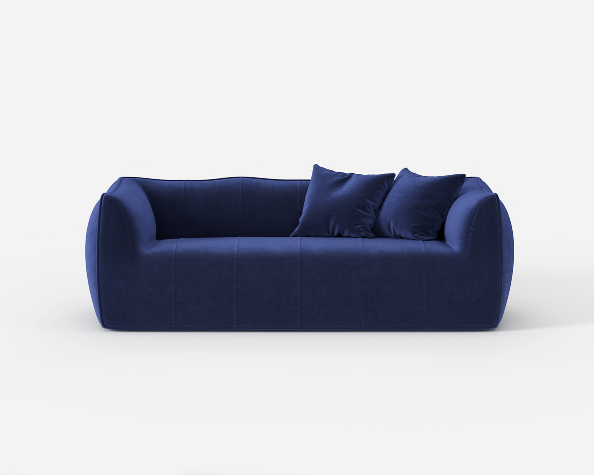 Solid Deep Blue Minimalist Upholstered Sofa QY-S1297