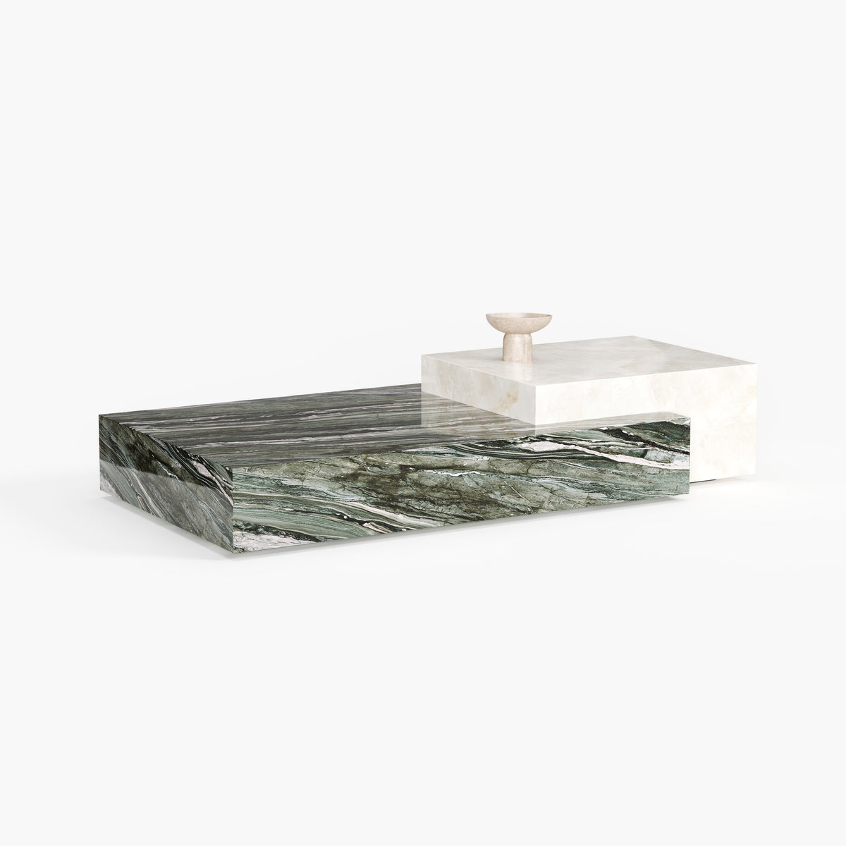 Split Green Marble Coffee Table A004
