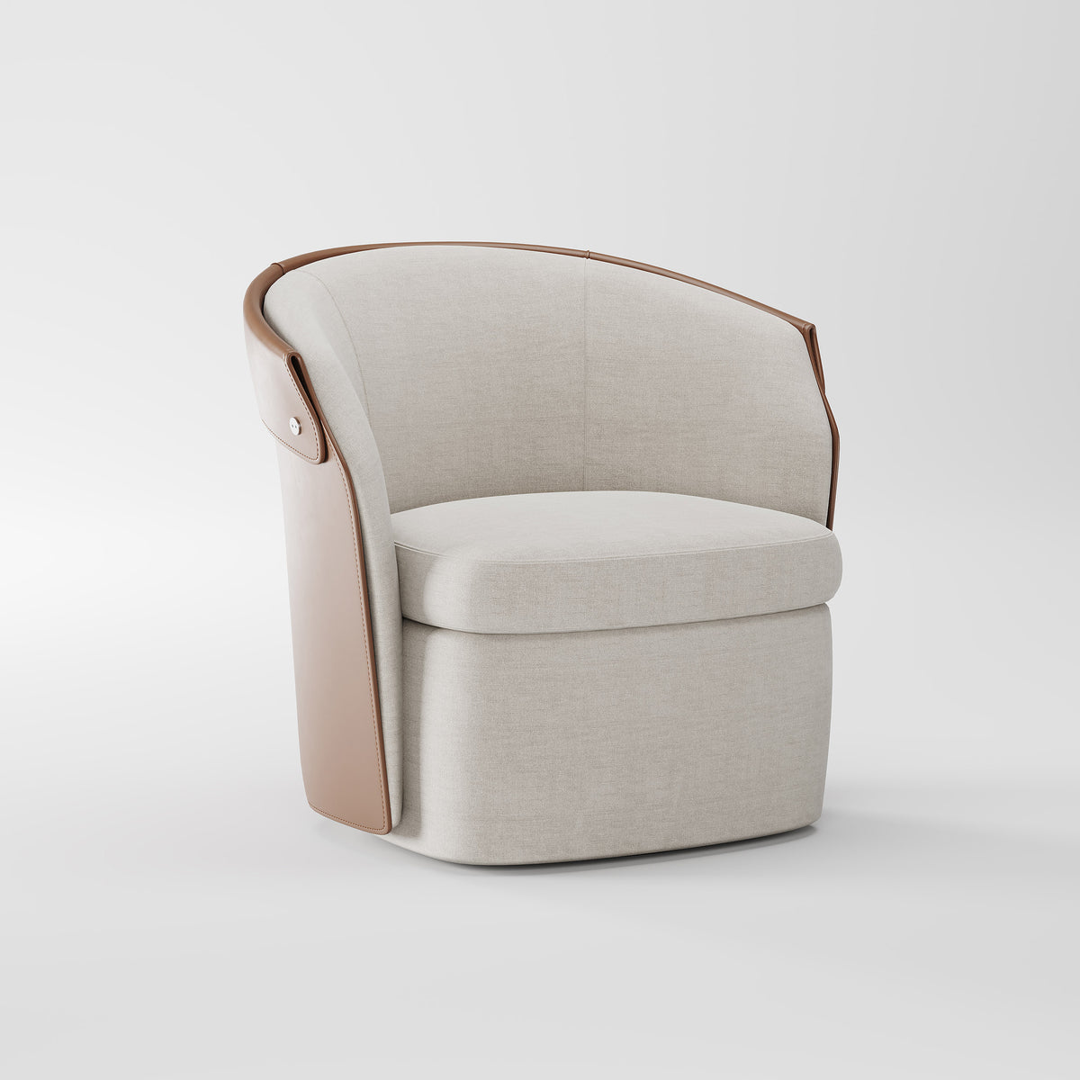 Soft Curved Upholstered Accent Chair for Villa Bedroom LC-1007