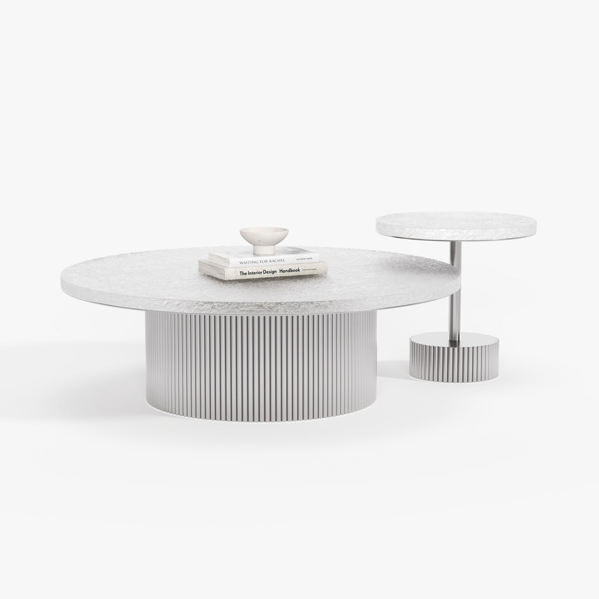 Nesting Round White Coffee Table Set A006