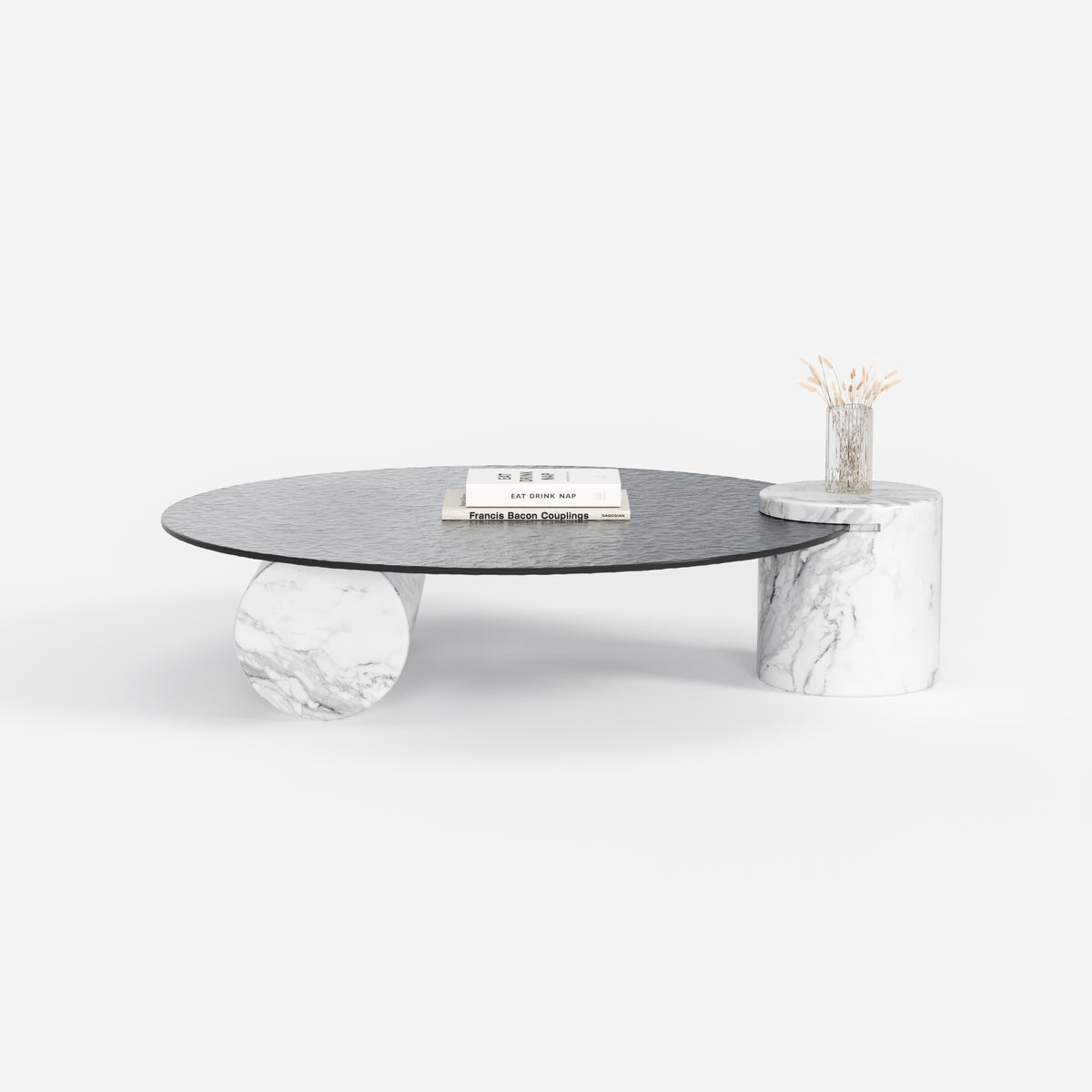 Irregular Stone Base Coffee Table, Designer Marble Top Center Table for Luxury Villa Living Room A008