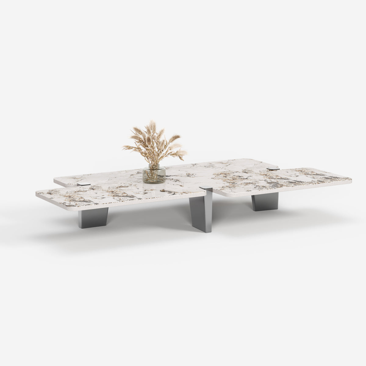 Irregular Natural Marble Coffee Table, Organic Shape Designer Center Table for Luxury Home A010