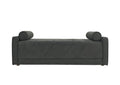 Modern Dark Grey Velvet Side Chair with Round Bolsters