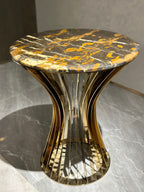 Art Deco Marble-Top Side Table