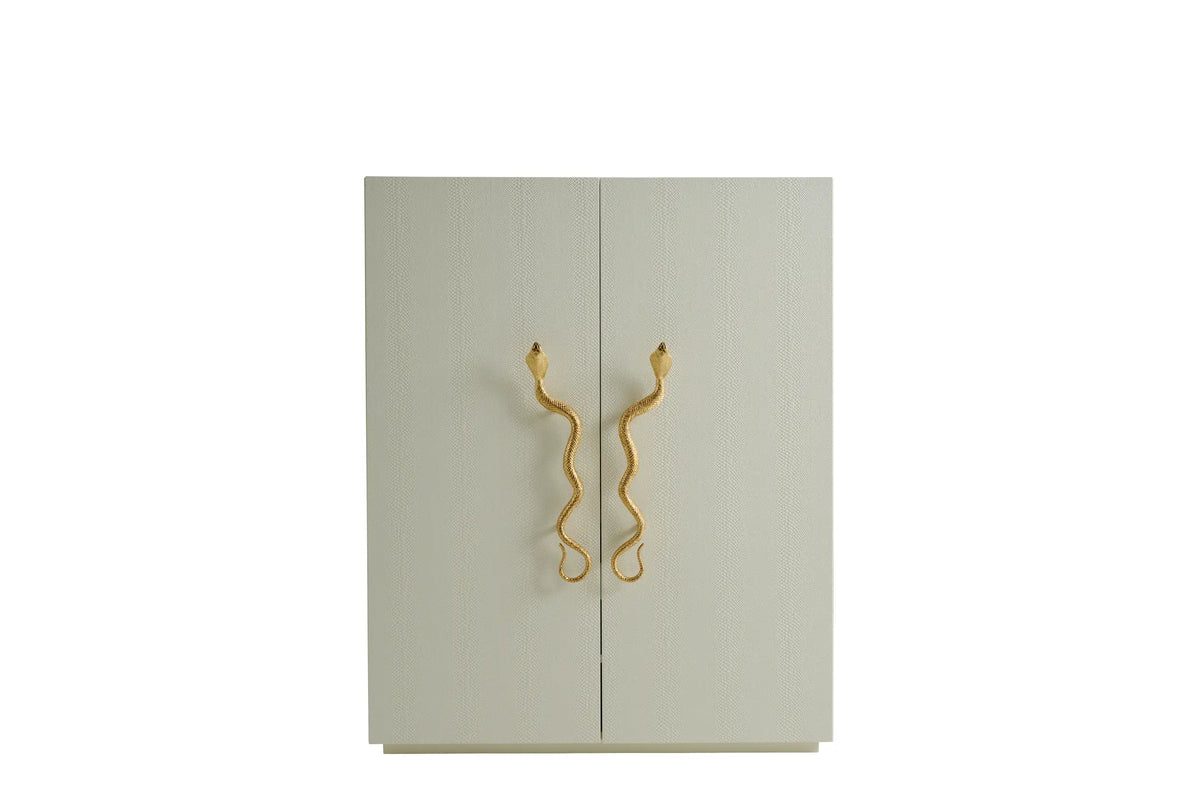 Luxury Snake-Handle Accent Wine Cabinet