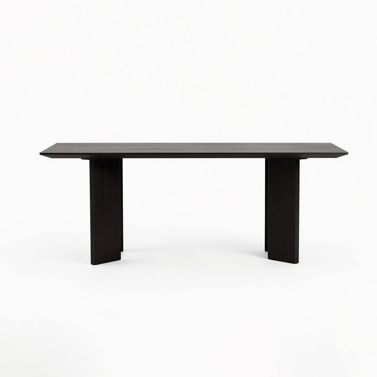 Minimalist Matte Black Solid Wood Dining Table for Villa Dining Room MJ-CZ10