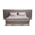Luxury Textured Upholstered Mattress with Metallic Base