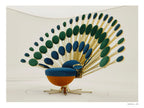 Peacock-Inspired Blue & Gold Accent Chair