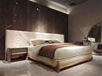 Luxury Textured Upholstered Mattress with Metallic Base