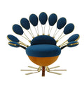 Peacock-Inspired Blue & Gold Accent Chair