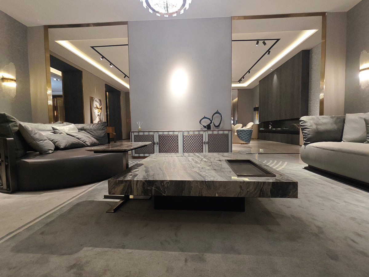 Luxury Marble - Top Coffee Table Set with Accent Table