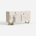 Luxury Embossed Sideboard Cabinet, Decorative Buffet with Gold Metal Legs 13