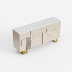 Luxury Embossed Sideboard Cabinet, Decorative Buffet with Gold Metal Legs 13