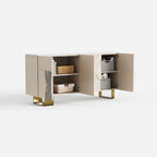 Luxury Embossed Sideboard Cabinet, Decorative Buffet with Gold Metal Legs 13