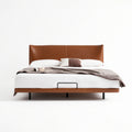 Vintage Solid Wood & Leather Combined Bed MJ-C13