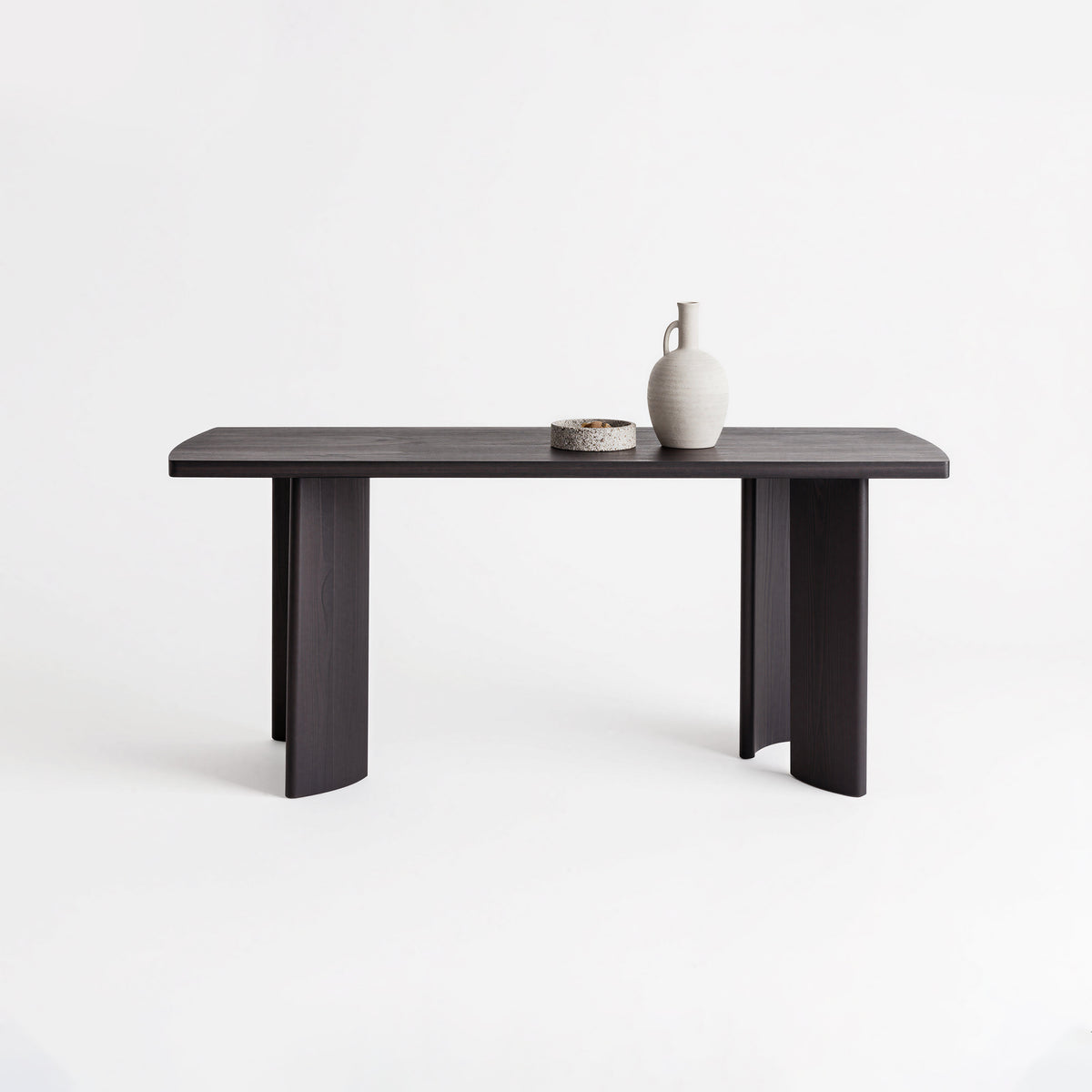 Broad Leg Dark Wooden Dining Table for Luxury Residence MJ-CZ14