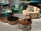 Premium Green & Beige Velvet Corner Sofa