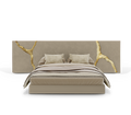 Luxury Bed with Gold Vein-Accented Headboard