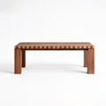 Woven Surface Solid Wood Leisure Bench for Villa Entrance MJ-CZ15