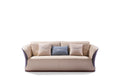 Elegant Beige Upholstered Sofa with Contrast Pillows