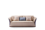 Elegant Beige Upholstered Sofa with Contrast Pillows