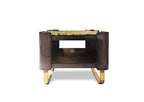 Marble Top Coffee Table with Gold Accents