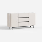 Modern Cream Sideboard Cabinet, Buffet Storage Cabinet with 2 Drawers & Flat Doors 16
