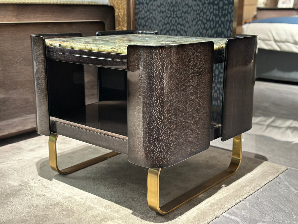 Marble Top Coffee Table with Gold Accents