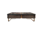 Marble Top Coffee Table with Gold Accents