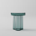 Transparent Green Glass Cylinder Side Table for Modern Apartment 1724