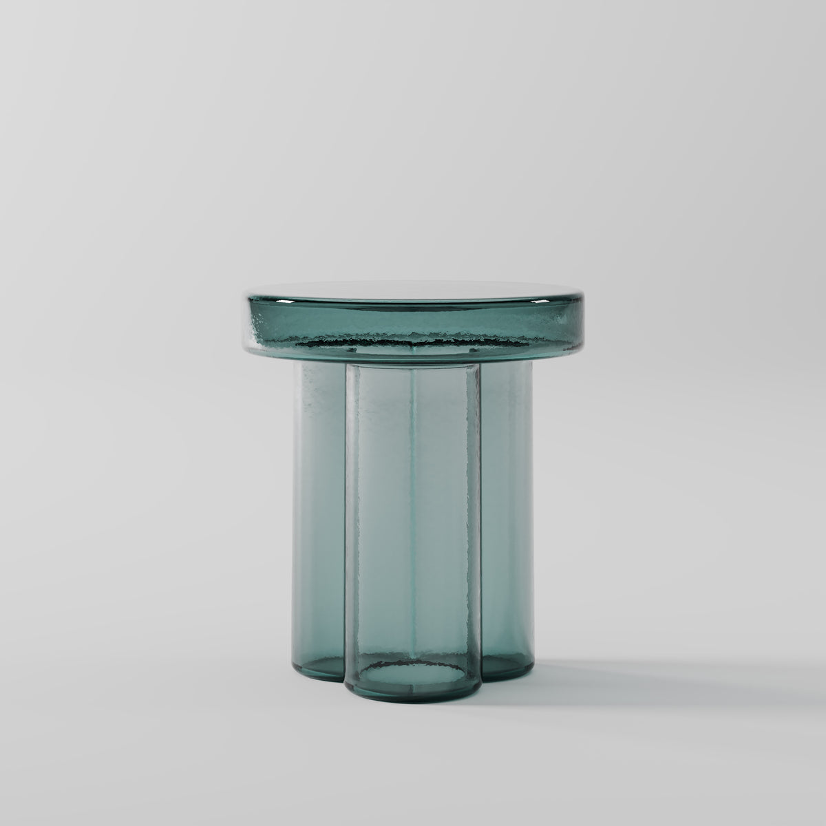 Transparent Green Glass Cylinder Side Table for Modern Apartment 1724