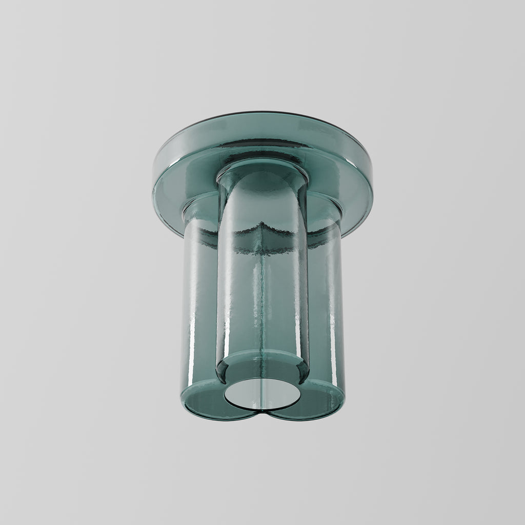 Transparent Green Glass Cylinder Side Table for Modern Apartment 1724