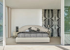 Luxury Animal Print Bed with Tufted Headboard
