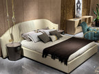 Luxury Animal Print Bed with Tufted Headboard