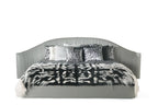Luxury Animal Print Bed with Tufted Headboard